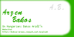 arzen bakos business card